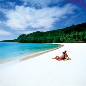 Vanuatu - Tourism - Overwater - Beach Couple-VAN157