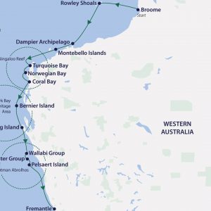 Western Australia - Aurora Expeditions - The Coral Coast Map
